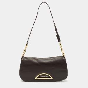 Dior Dark Brown Leather Malice Shoulder Bag