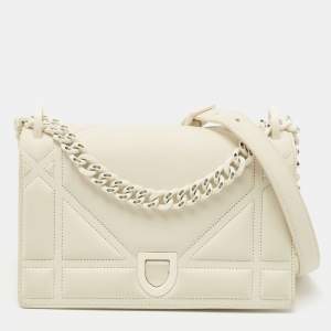Dior Off White Leather Small Diorama Shoulder Bag