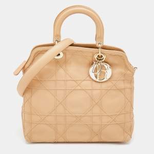 Dior Beige Cannage Leather Granville Tote