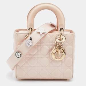 Dior Blush Pink Cannage Leather Small My ABCDior Lady Dior Tote