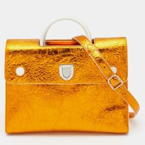 Pre Owned Dior Metallic Leather Large Diorever Tote
