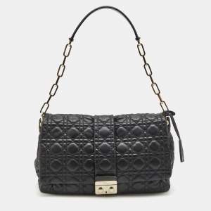 Pre Owned Dior Black Cannage Leather Miss Dior Shoulder Bag
