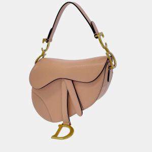 Dior Pink Leather Mini Saddle Bag