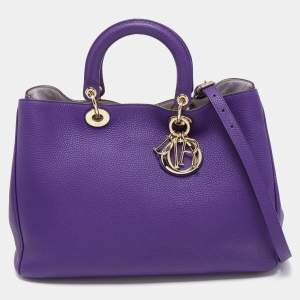 Dior Purple Leather Large Diorissimo Shopper Tote