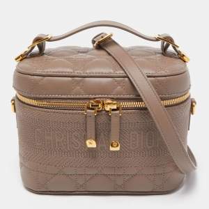 Dior Beige Cannage Leather Small Diortravel Vanity Case