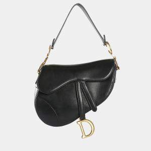 Dior Black Leather Saddle Shoulder Bag
