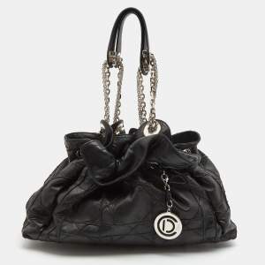 Pre Owned Dior Black Cannage Leather Le Trente Hobo