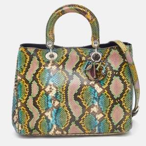 Pre Owned Dior Multicolor Python Medium Diorissimo Shopper Tote