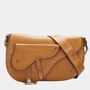 Pre Owned   Dior Brown Saddle Crossbody Bag