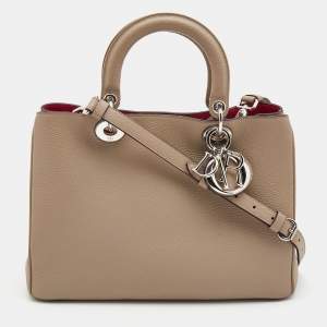 Dior Beige Leather Medium Diorissimo Shopper Tote