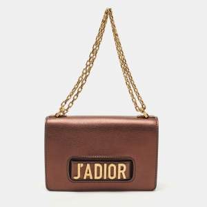 Pre Owned Dior Copper Leather J’adior Flap Shoulder Bag                