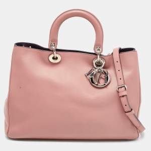Pre Owned Dior Old Rose Leather Large Diorissimo Shopper Tote