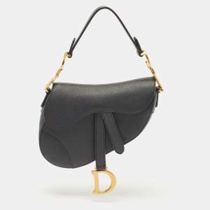 Dior Black Leather Mini Saddle Bag