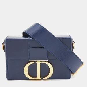 Pre Owned Dior Blue Leather 30 Montaigne Box Bag