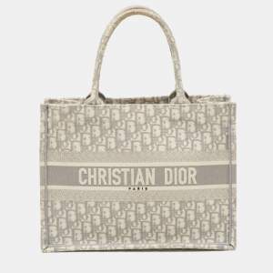 Pre Owned Dior Grey Oblique Canvas Medium Book Tote