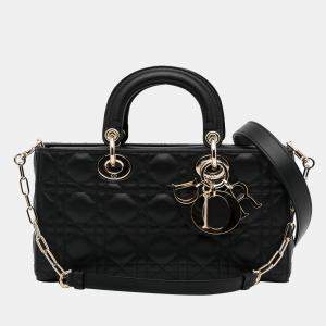 Pre Owned Dior Black Medium Cannage Lady D-Joy