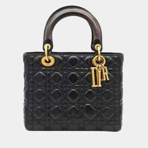 Dior Black Leather Lady Dior Bag