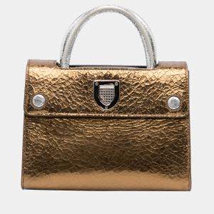 Dior Gold Mini Metallic Diorever Satchel