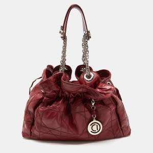 Pre Owned Dior Red Cannage Leather Le Trente Hobo