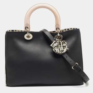 Dior Tri Color Leather and Snakeskin Medium Diorissimo Shopper Tote