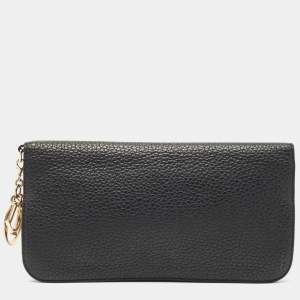 Dior Black/Pink Leather Diorissimo Voyageur  Zip Around Wallet