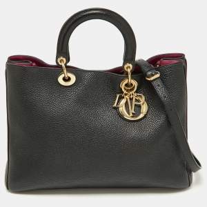 Dior Black Leather Large Diorissimo Shopper Tote