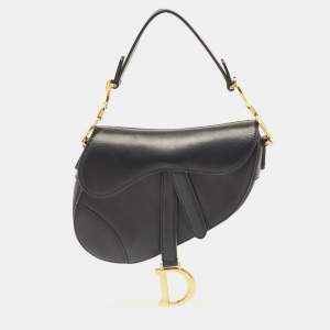 Dior Black Leather Mini Saddle Bag