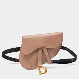Dior Beige Leather Saddle Convertible Belt Bag