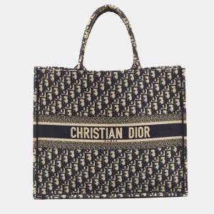 Dior Blue Oblique Canvas Large Book Tote