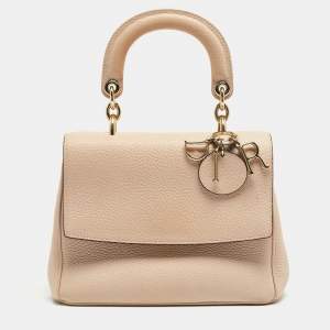 Dior Beige Leather Mini Be Dior Top Handle Bag