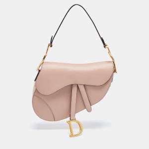 Dior Pink Leather Saddle Bag