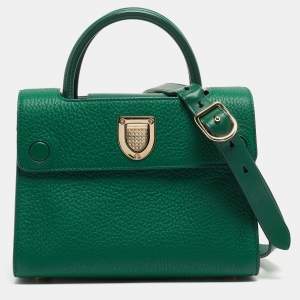 Dior Green Leather Mini Diorever Top Handle Bag