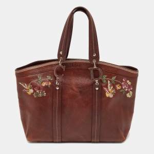 Pre Owned Dior Brown Leather Romantique Satchel