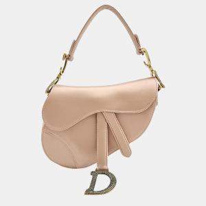Pre Owned Christian Dior Satin Mini Saddle Bag