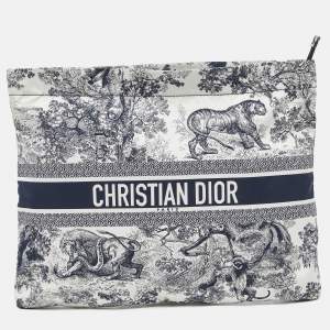 Dior Blue Technical Fabric Diortravel Zipped Pouch