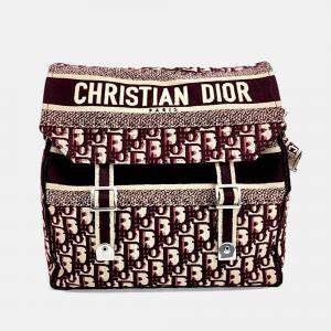 Christian Dior burgundy Logo Oblique Diorcmap Messenger Bag