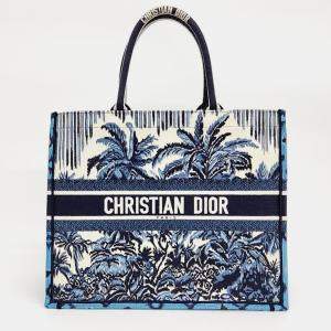 Dior Blue Canvas Book Tote Bag