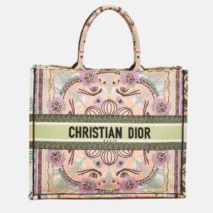 Pre Owned Dior Multicolor Embroidered Canvas Large In Lights Book Tote