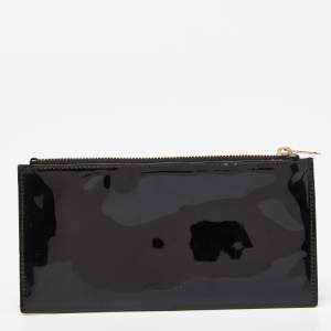 Dior Black Patent Leather Zip Pouch