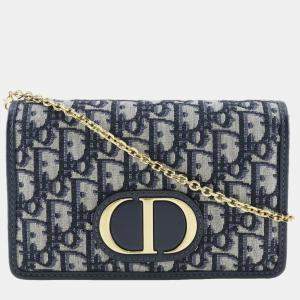 Dior Navy Canvas 30 Montaigne shoulder Bag