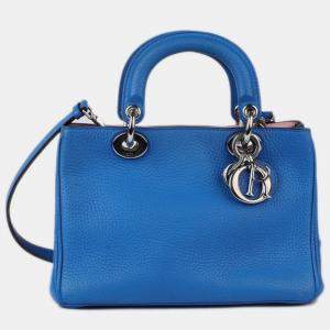 Dior diorissimo mini  electric blue grained calf leather SHW small Bag