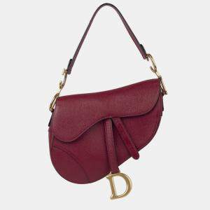 Dior saddle  red grained calf leather GHW one size Bag