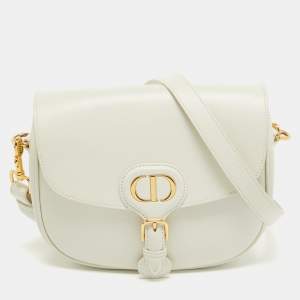 Pre Owned Dior Off White Leather Medium Bobby Shoulder Bag
