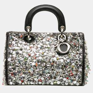 Pre Owned Dior Black/Silver Mini Embellished Diorissimo