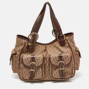Pre Owned Dior Beige/Brown Diorissimo Canvas Multi Pocket Shoulder Bag