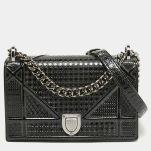 Dior Black Patent Leather Small Diorama Shoulder Bag