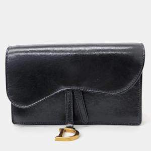 Christian Dior Black Leather Saddle Pouch 