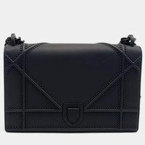 Prada Black Ultra Matte Calfskin Studded Diorama Shoulder Bag  