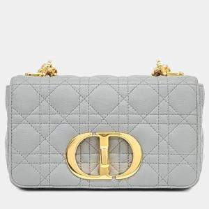 Christian Dior Grey Leather Cannage Small Caro Shoulder \ Bag 