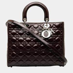 Dior Purple Large Patent Cannage Lady Dior